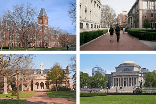 Four college campuses